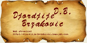 Đorđije Brzaković vizit kartica